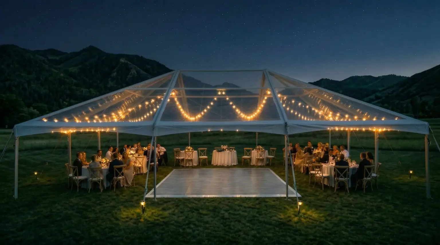 clear top tent rental mountains